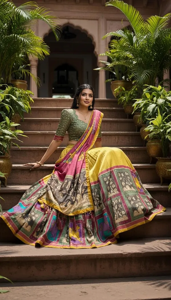 Yellow_Dola_Silk_Patola_Foil_Print_Lehenga_Choli_For_Women