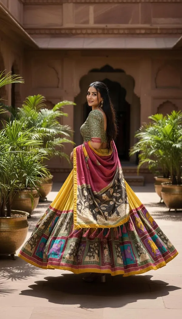 Yellow_Dola_Silk_Patola_Foil_Print_Lehenga_Choli_For_Women