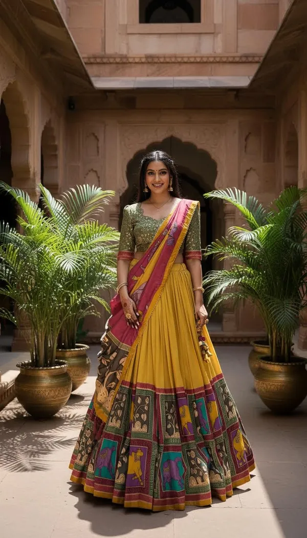 Yellow_Dola_Silk_Patola_Foil_Print_Lehenga_Choli_For_Women