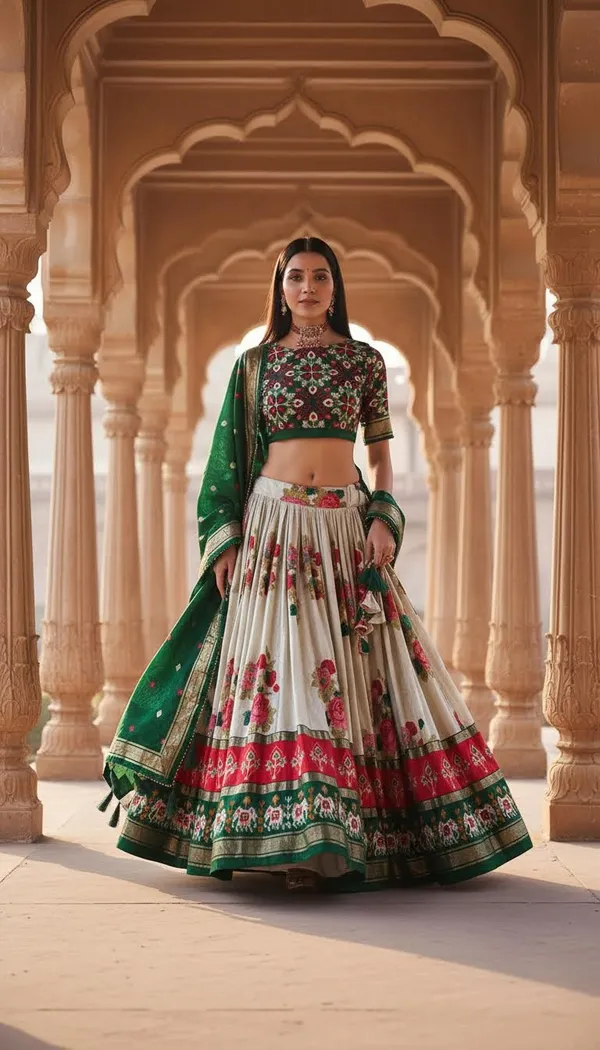 Green_Dola_Silk_Patola_Print_Lehenga_Choli_For_Women
