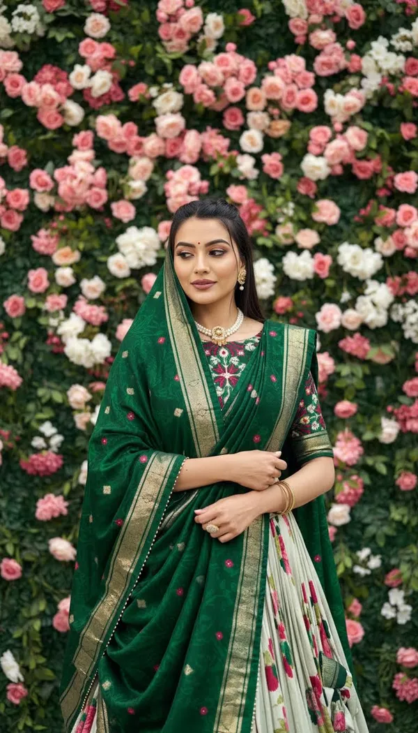 Green_Dola_Silk_Patola_Print_Lehenga_Choli_For_Women