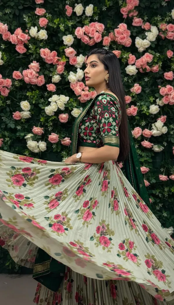 Green_Dola_Silk_Patola_Print_Lehenga_Choli_For_Women