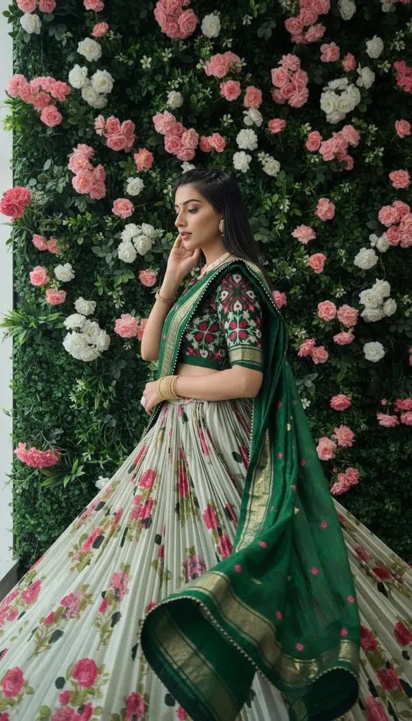 Green_Dola_Silk_Patola_Print_Lehenga_Choli_For_Women