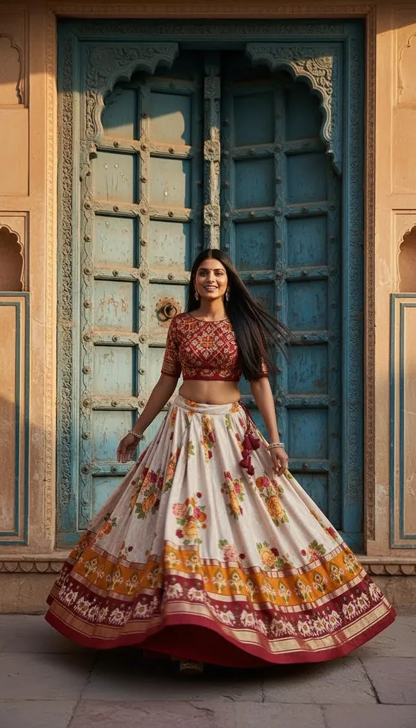 Red_Dola_Silk_Patola_Print_Lehenga_Choli_For_Women