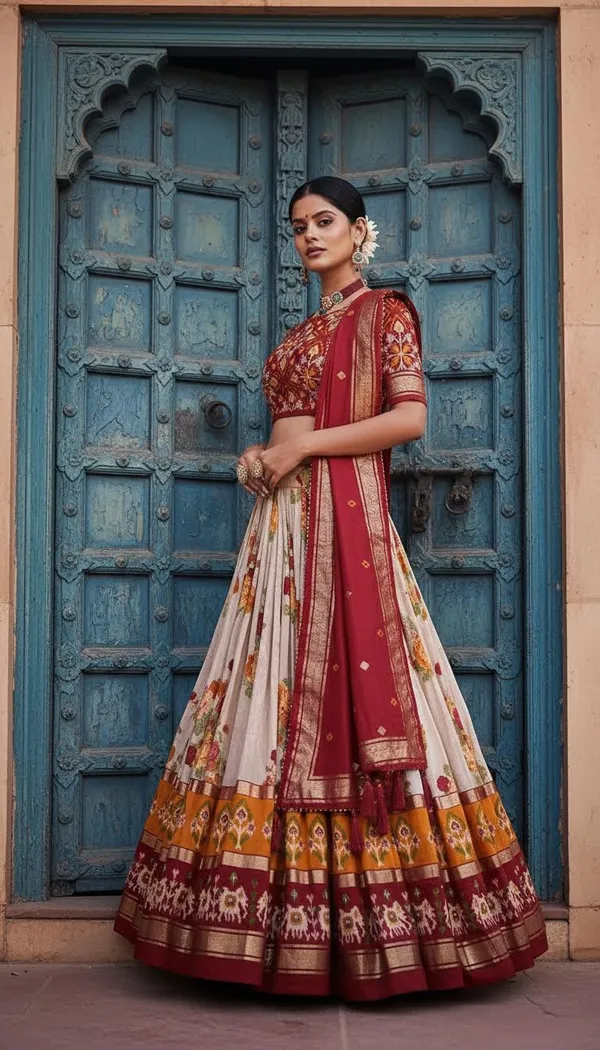 Red_Dola_Silk_Patola_Print_Lehenga_Choli_For_Women