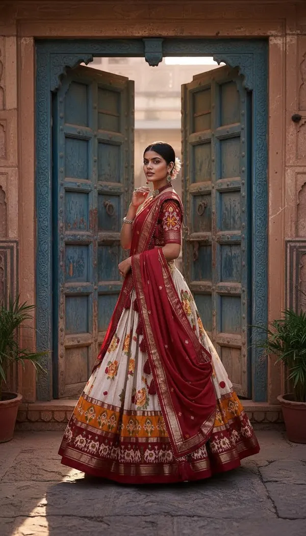 Red_Dola_Silk_Patola_Print_Lehenga_Choli_For_Women