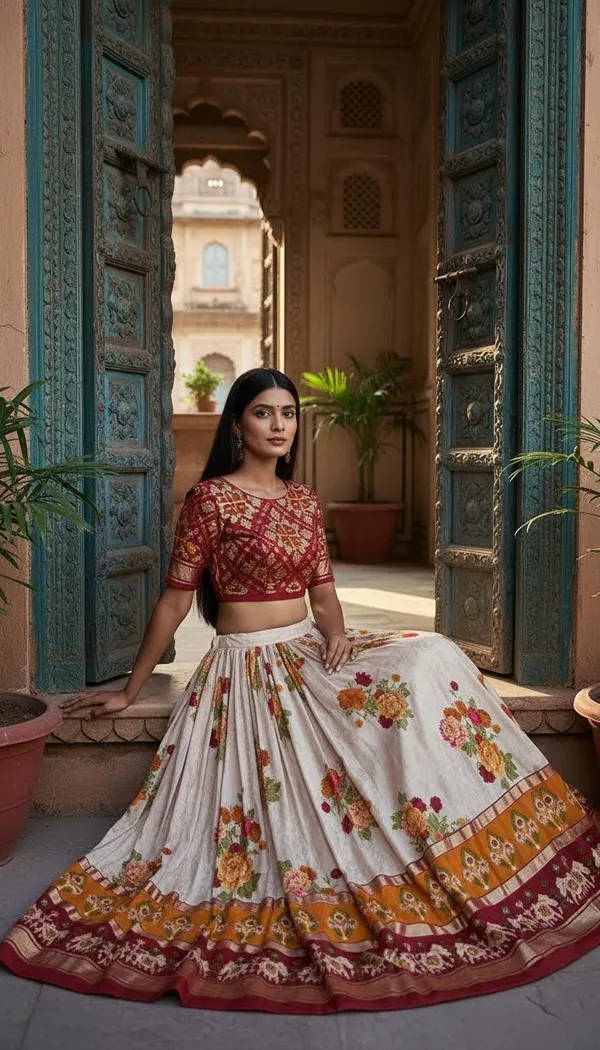 Red_Dola_Silk_Patola_Print_Lehenga_Choli_For_Women