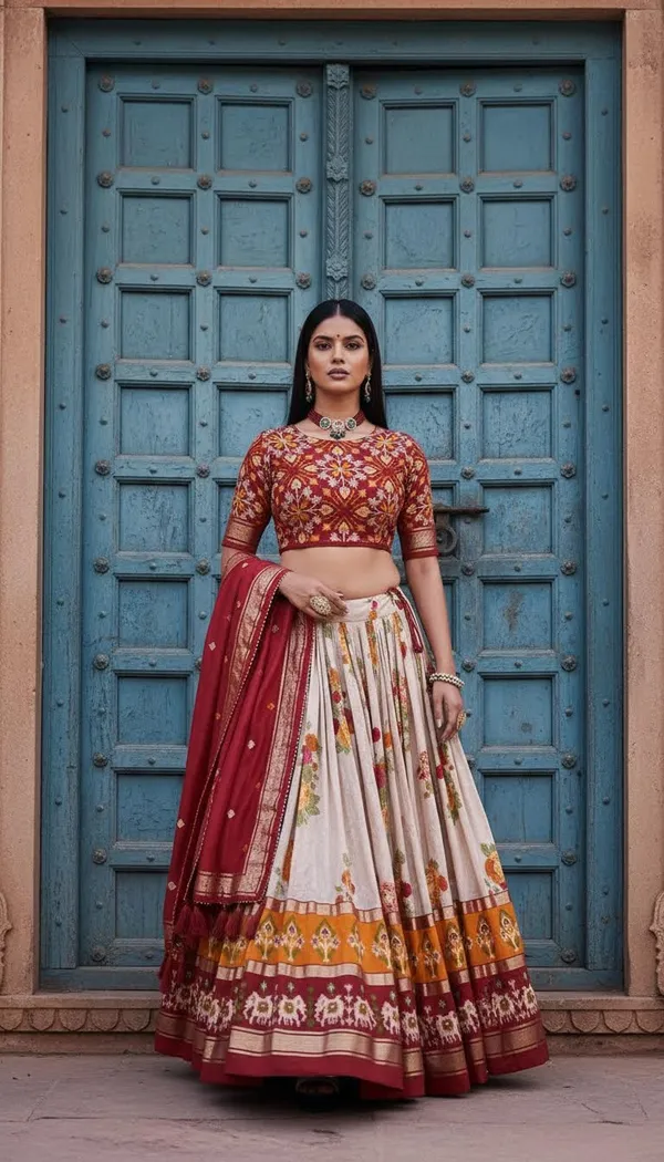 Red_Dola_Silk_Patola_Print_Lehenga_Choli_For_Women