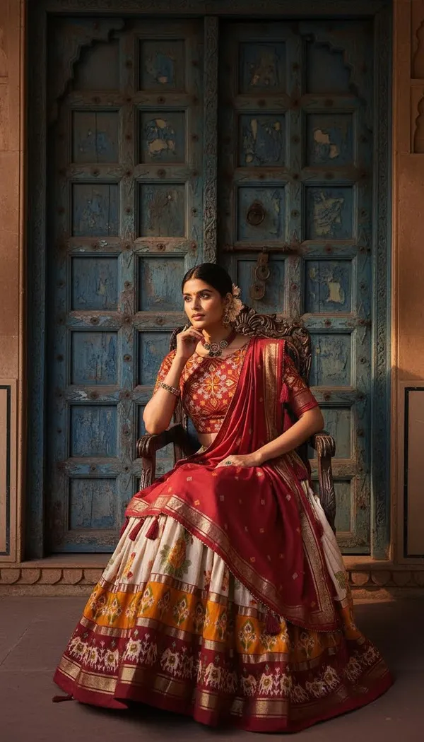 Red_Dola_Silk_Patola_Print_Lehenga_Choli_For_Women