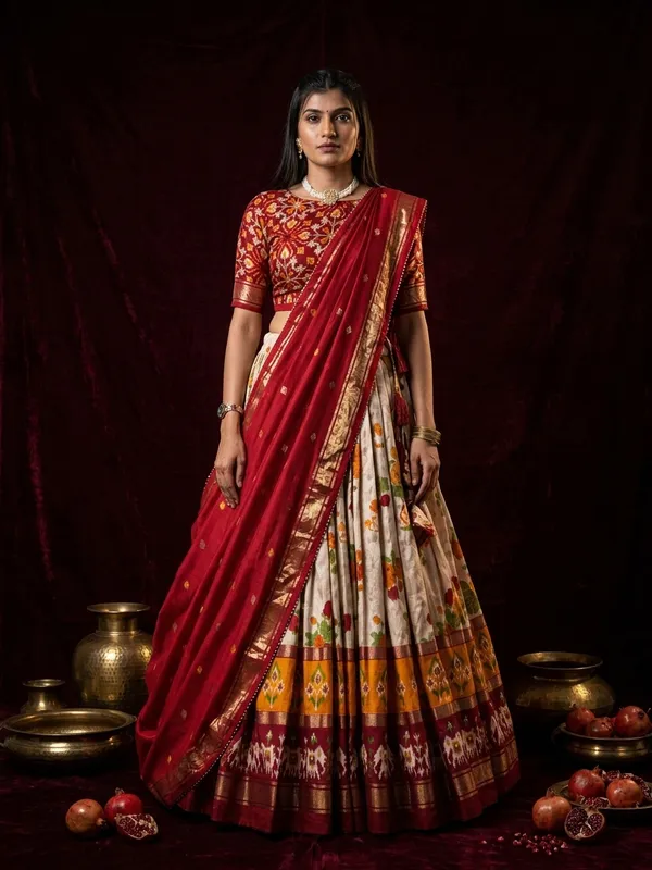 Red_Dola_Silk_Patola_Print_Lehenga_Choli_For_Women