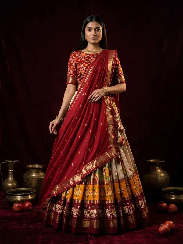 Red_Dola_Silk_Patola_Print_Lehenga_Choli_For_Women