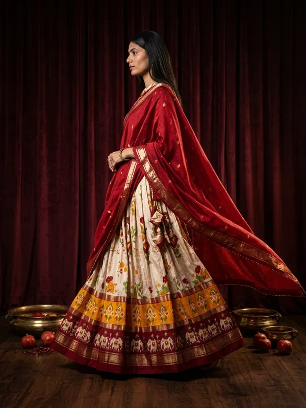 Red_Dola_Silk_Patola_Print_Lehenga_Choli_For_Women