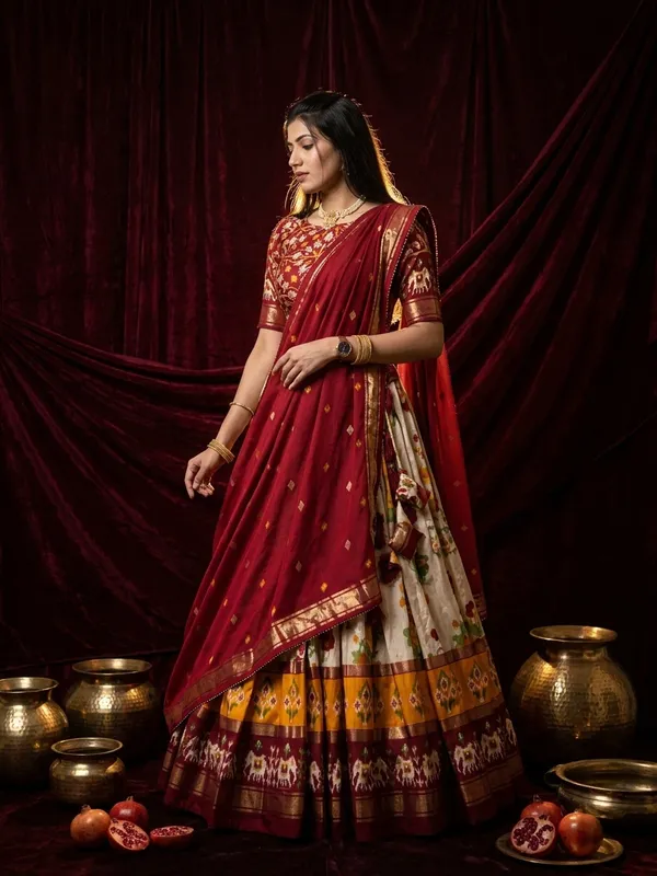 Red_Dola_Silk_Patola_Print_Lehenga_Choli_For_Women