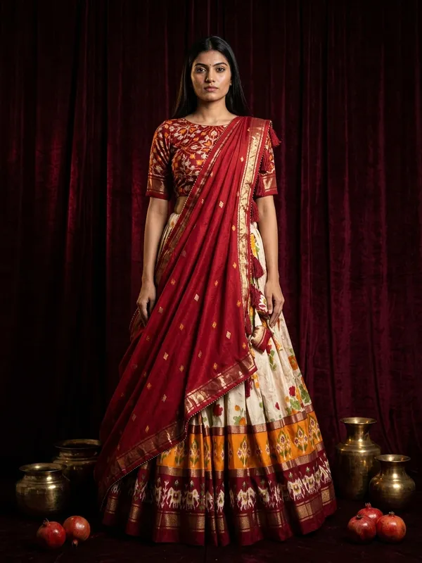 Red_Dola_Silk_Patola_Print_Lehenga_Choli_For_Women