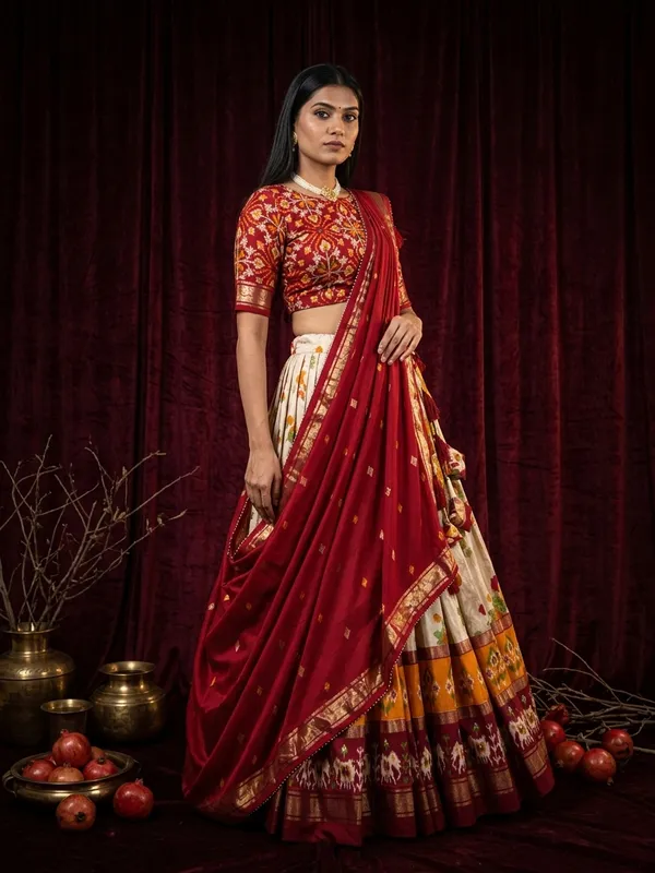 Red_Dola_Silk_Patola_Print_Lehenga_Choli_For_Women
