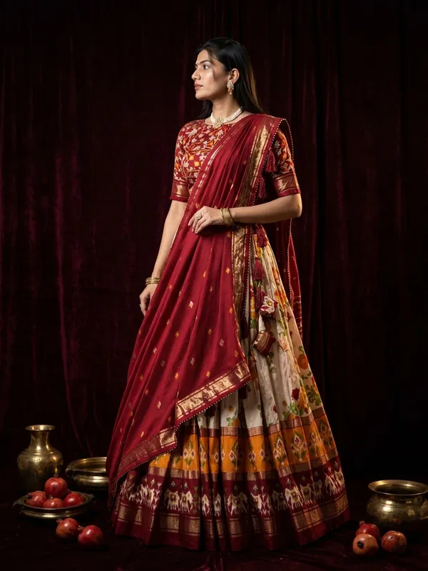 Red_Dola_Silk_Patola_Print_Lehenga_Choli_For_Women