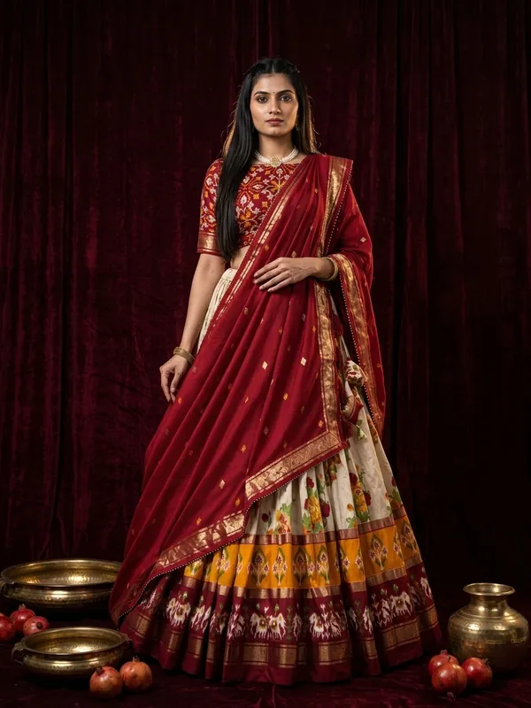Red_Dola_Silk_Patola_Print_Lehenga_Choli_For_Women