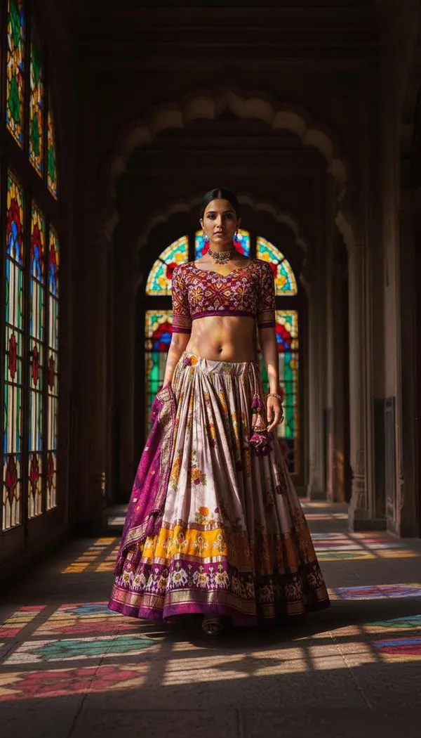 Wine_Dola_Silk_Patola_Print_Lehenga_Choli_For_Women