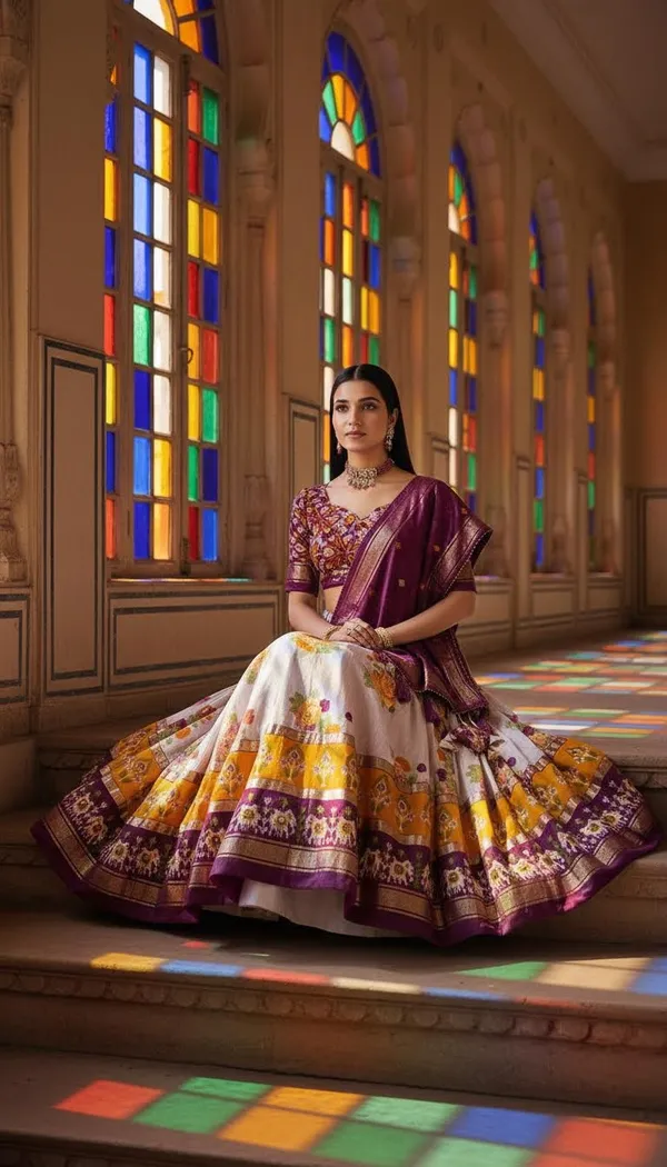 Wine_Dola_Silk_Patola_Print_Lehenga_Choli_For_Women
