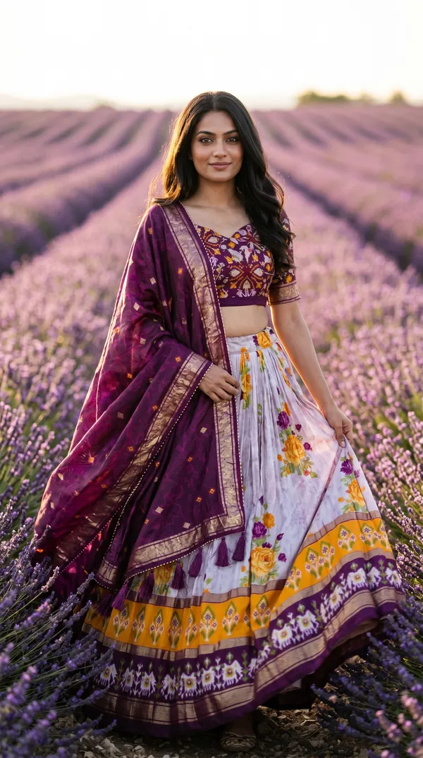 Wine_Dola_Silk_Patola_Print_Lehenga_Choli_For_Women