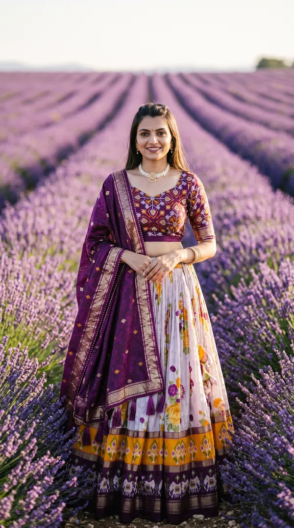 Wine_Dola_Silk_Patola_Print_Lehenga_Choli_For_Women