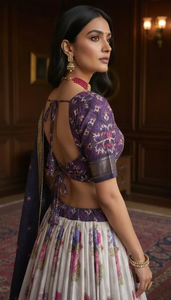 Navy_Blue_Dola_Silk_Patola_Print_Lehenga_Choli_For_Women