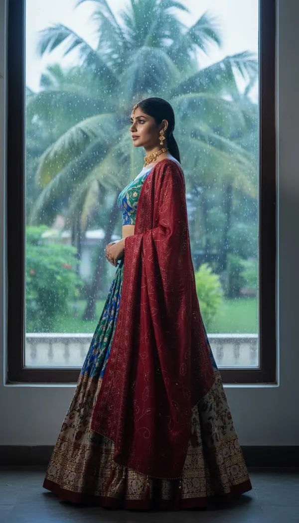 Firozi_Dola_Silk_Patola_Print_Embroidered_Lehenga_Choli_For_Women