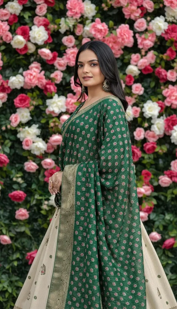 Green_Lichi_Fabric_Jacquard_Jari_Print_A-Line_Lehenga_Choli_For_Women