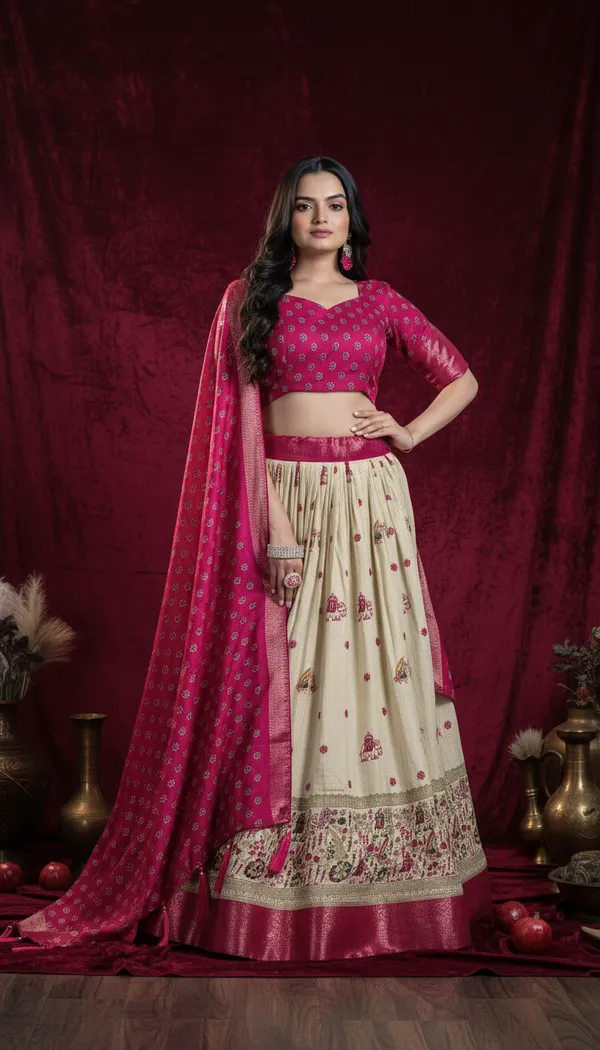 Pink_Lichi_Fabric_Jacquard_Jari_Print_A-Line_Lehenga_Choli_For_Women