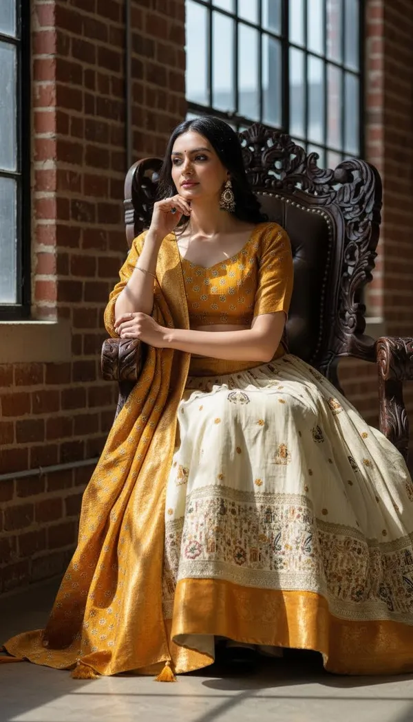 Yellow_Lichi_Fabric_Jacquard_Jari_Print_A-Line_Lehenga_Choli_For_Women