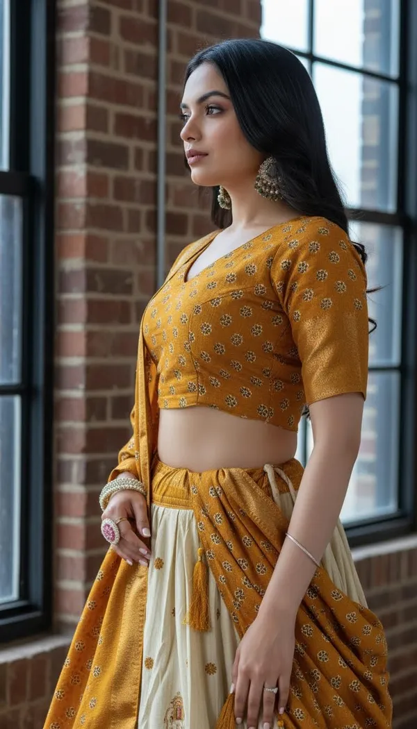Yellow_Lichi_Fabric_Jacquard_Jari_Print_A-Line_Lehenga_Choli_For_Women