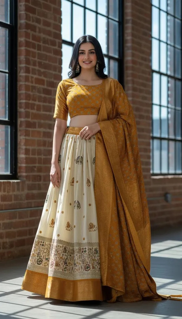 Yellow_Lichi_Fabric_Jacquard_Jari_Print_A-Line_Lehenga_Choli_For_Women