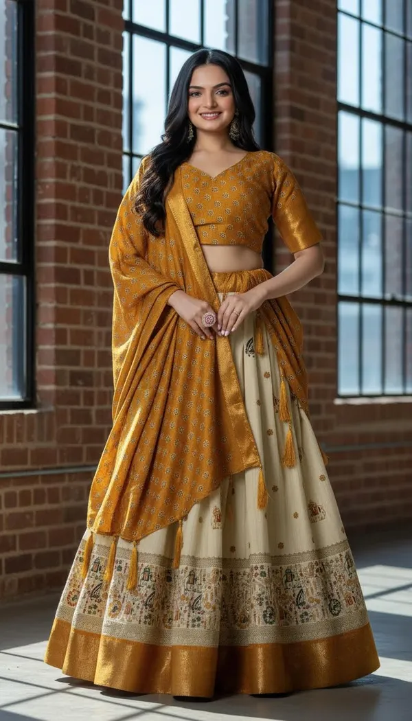 Yellow_Lichi_Fabric_Jacquard_Jari_Print_A-Line_Lehenga_Choli_For_Women