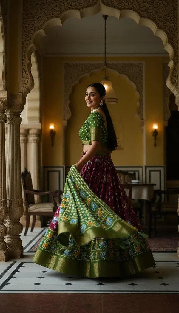 Wine_Lichi_Fabric_Jacquard_Jari_Print_A-Line_Lehenga_Choli_For_Women