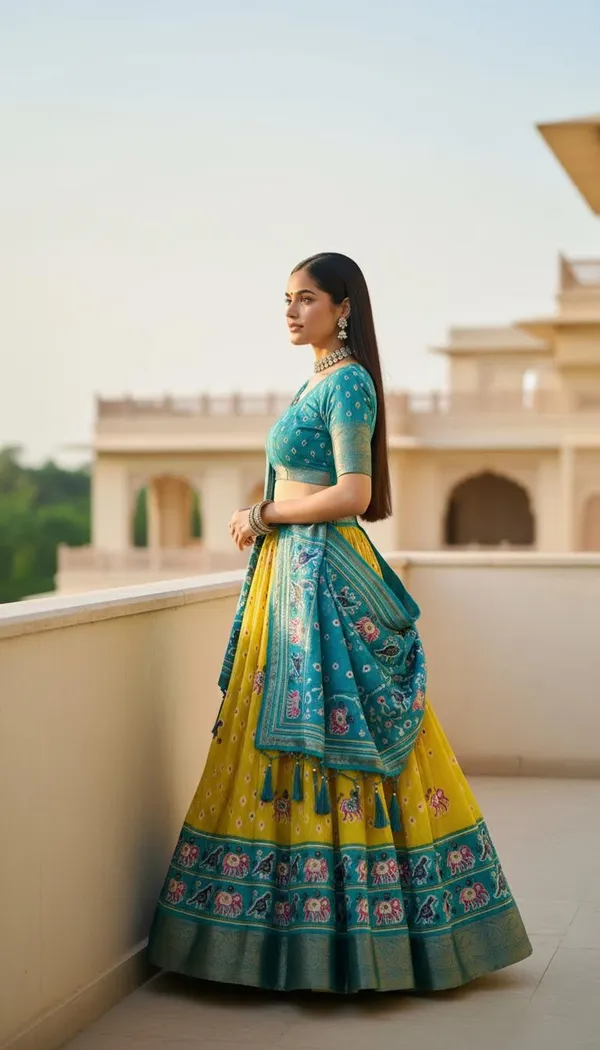Yellow_Lichi_Fabric_Jacquard_Jari_Print_A-Line_Lehenga_Choli_For_Women