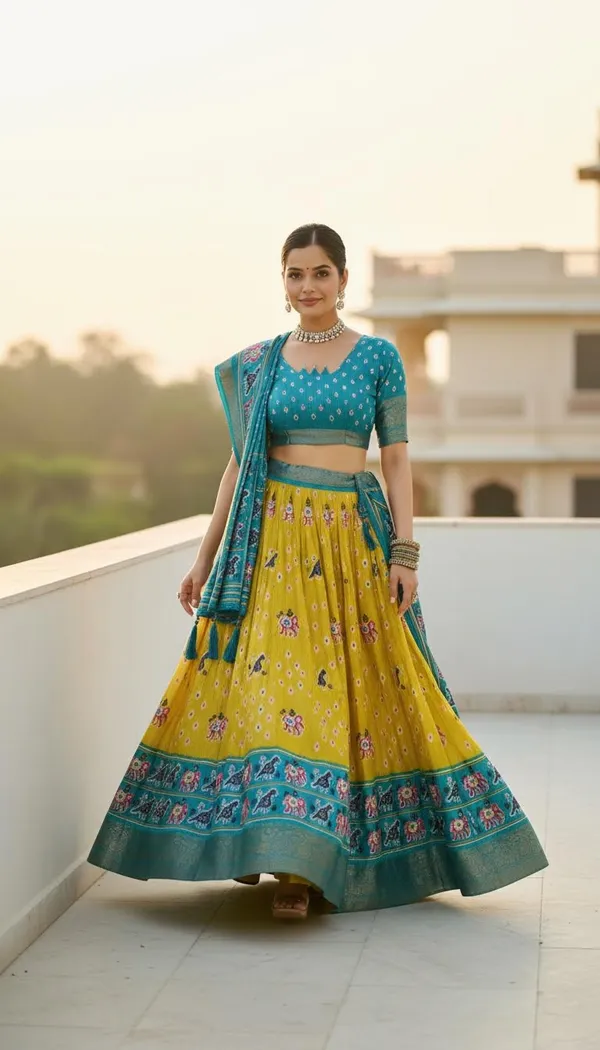 Yellow_Lichi_Fabric_Jacquard_Jari_Print_A-Line_Lehenga_Choli_For_Women