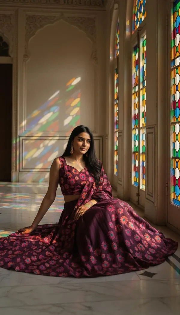 Wine_Dola_Silk_Patola_Foil_Print_A-Line_Lehenga_Choli_For_Women