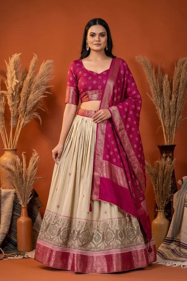 Pink_Lichi_Fabric_Jacquard_Jari_Print_A-Line_Lehenga_Choli_For_Women