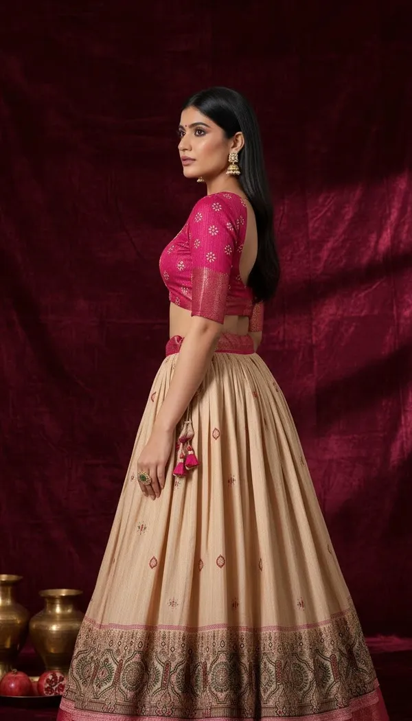 Pink_Lichi_Fabric_Jacquard_Jari_Print_A-Line_Lehenga_Choli_For_Women