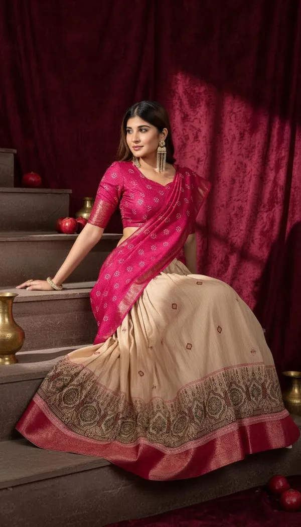 Pink_Lichi_Fabric_Jacquard_Jari_Print_A-Line_Lehenga_Choli_For_Women