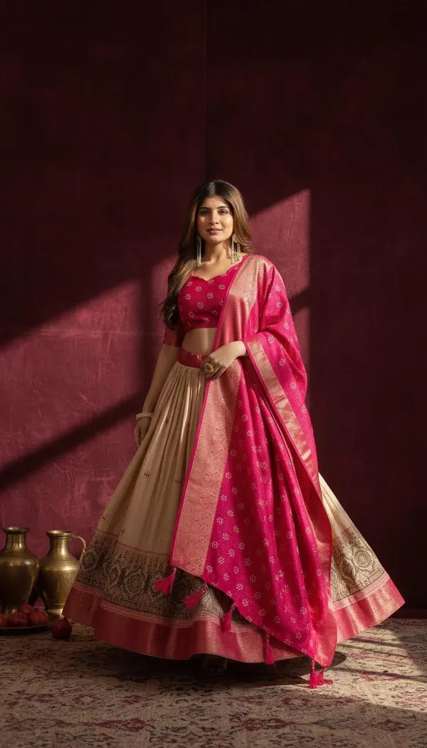 Pink_Lichi_Fabric_Jacquard_Jari_Print_A-Line_Lehenga_Choli_For_Women