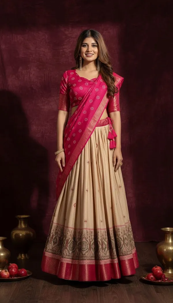 Pink_Lichi_Fabric_Jacquard_Jari_Print_A-Line_Lehenga_Choli_For_Women