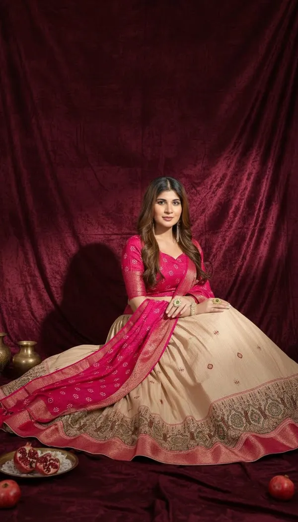 Pink_Lichi_Fabric_Jacquard_Jari_Print_A-Line_Lehenga_Choli_For_Women
