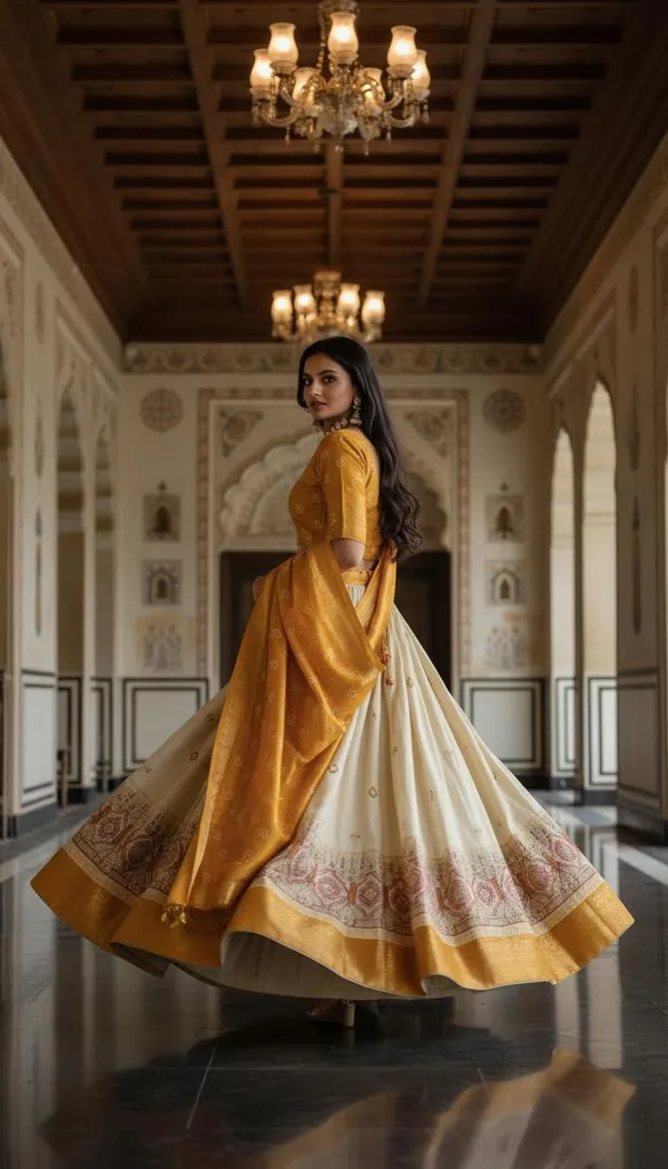 Yellow_Lichi_Fabric_Jacquard_Jari_Print_A-Line_Lehenga_Choli_For_Women