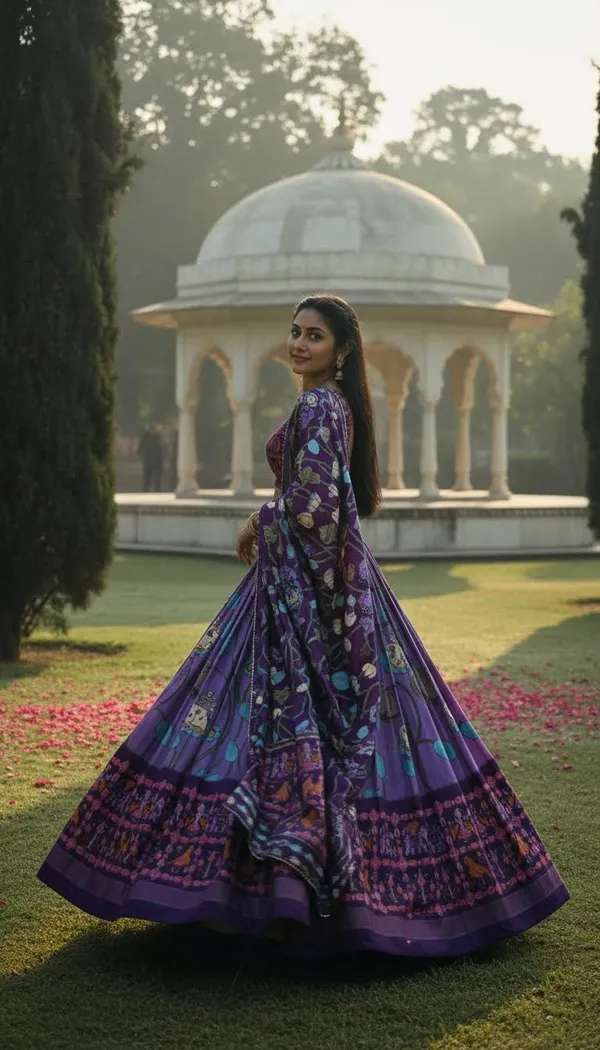 Lavender_Dola_Silk_Patola_Foil_Print_A-Line_Lehenga_Choli_For_Women