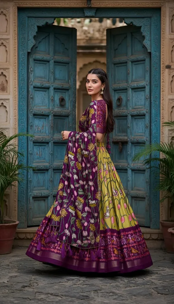 Yellow_Dola_Silk_Patola_Foil_Print_A-Line_Lehenga_Choli_For_Women