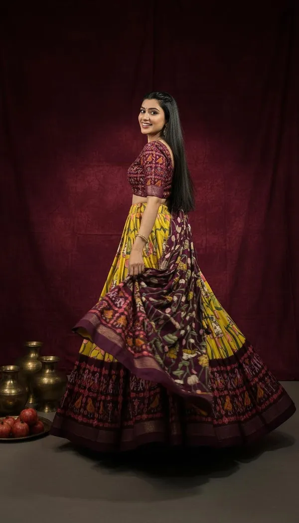 Yellow_Dola_Silk_Patola_Foil_Print_A-Line_Lehenga_Choli_For_Women