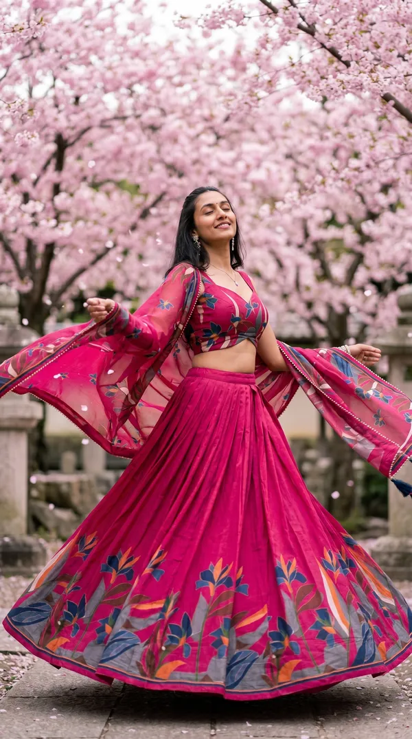 Rani_Pink_Dola_Silk_Patola_Foil_Print_Lehenga_Choli_For_Women