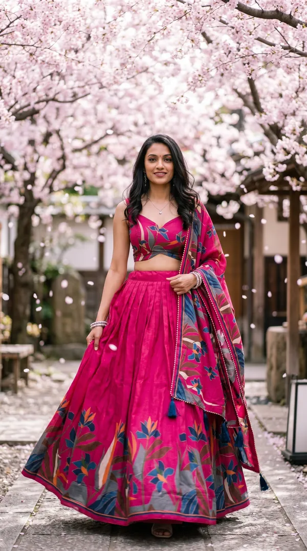 Rani_Pink_Dola_Silk_Patola_Foil_Print_Lehenga_Choli_For_Women