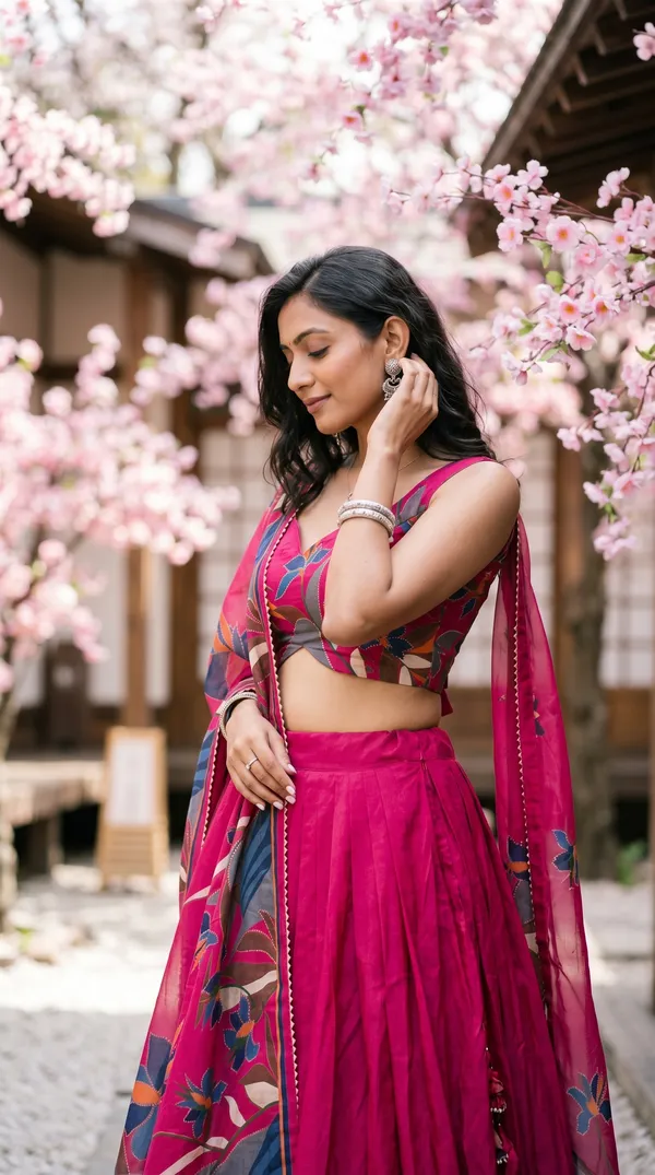 Rani_Pink_Dola_Silk_Patola_Foil_Print_Lehenga_Choli_For_Women
